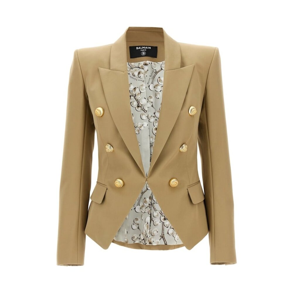 BALMAIN 6-Button beige Cotton Blazer size FR 40/ US 8